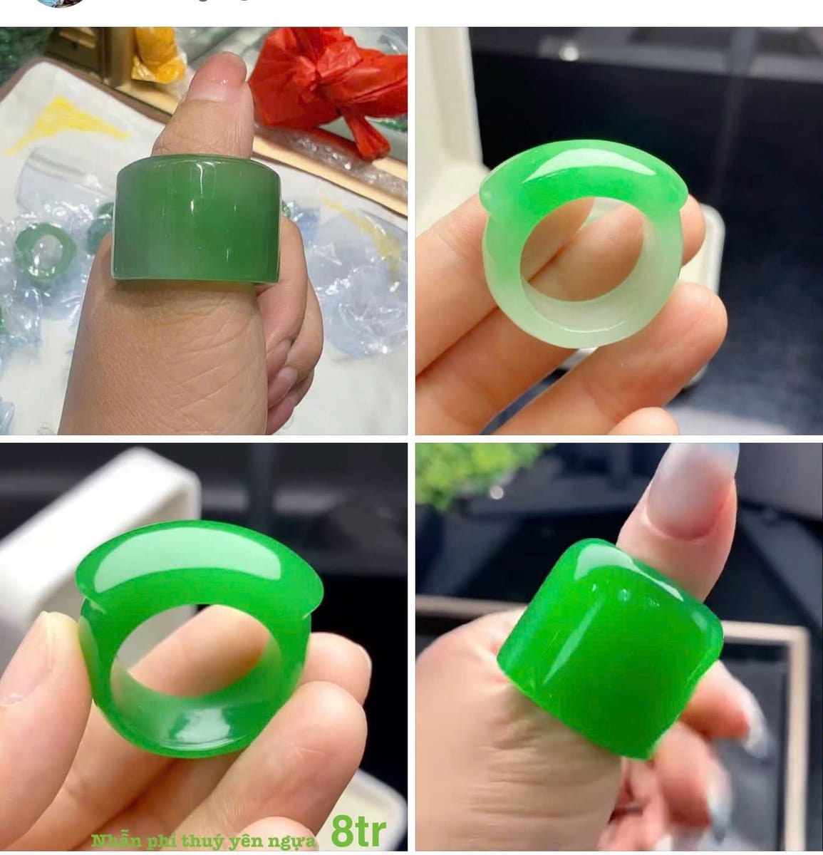 Nhẫn Ngọc Phỉ Thúy Dáng Yên Ngựa Xanh Lý Tự Nhiên - ảnh 1