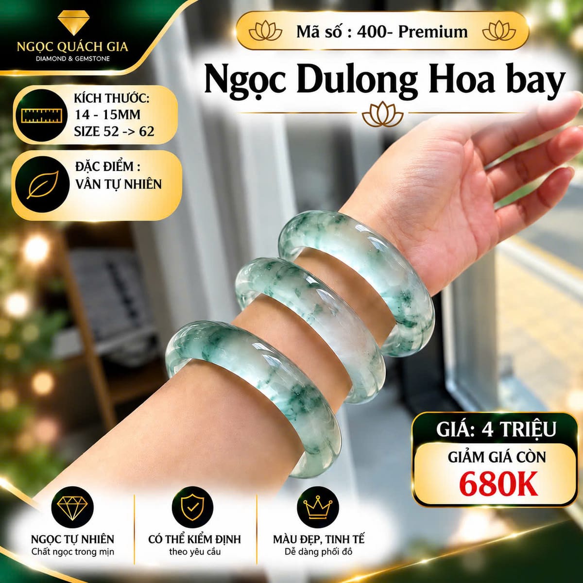 Vòng Tay Ngọc Dulong Hoa Bay - ảnh 1