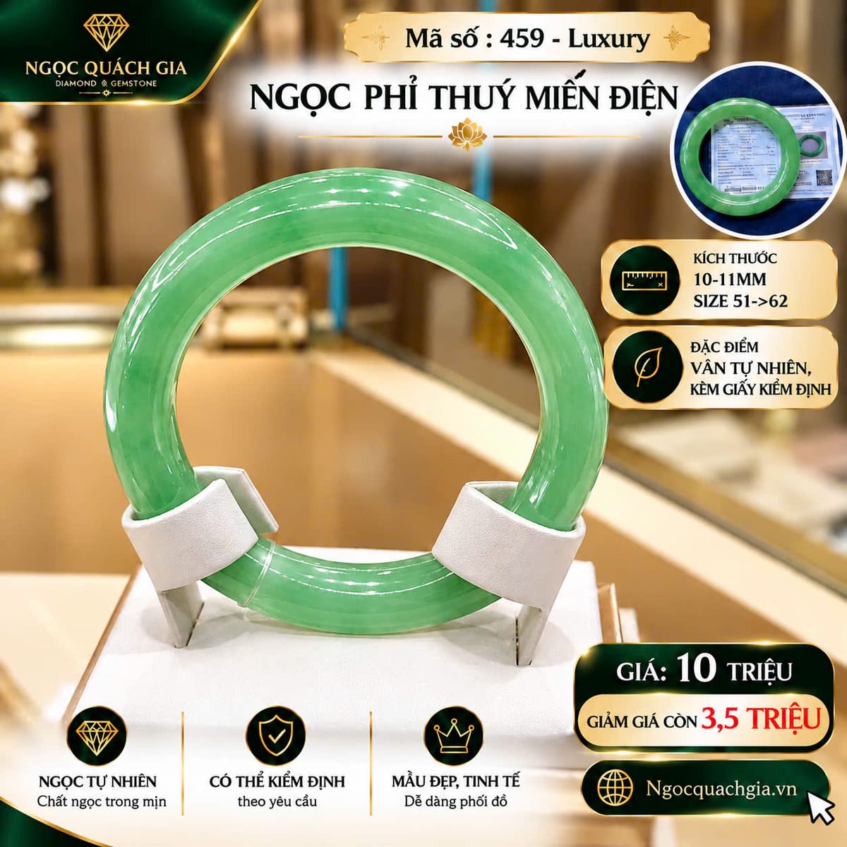 Vòng Tay Ngọc Phỉ Thúy Miến Điện Luxury - ảnh 1