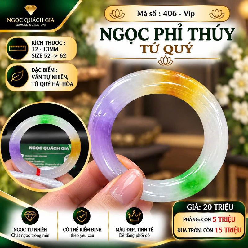 Vòng Tay Ngọc Phỉ Thúy Tứ Quý VIP