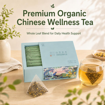 organic white tea with osmanthus and daidai flower — dried osmanthus flowers and daidai blossoms