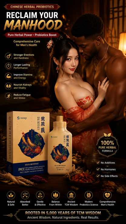 Yili Yang probiotics for daily men's wellness — sachet poured into a glass of water