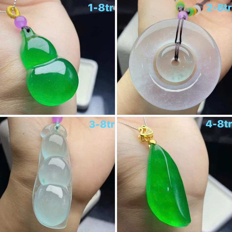 Bộ Sưu Tập Mặt Dây Chuyền Ngọc Phỉ Thúy (Hồ Lô, Đồng Điếu, Đậu Như Ý, Chiếc Lá)