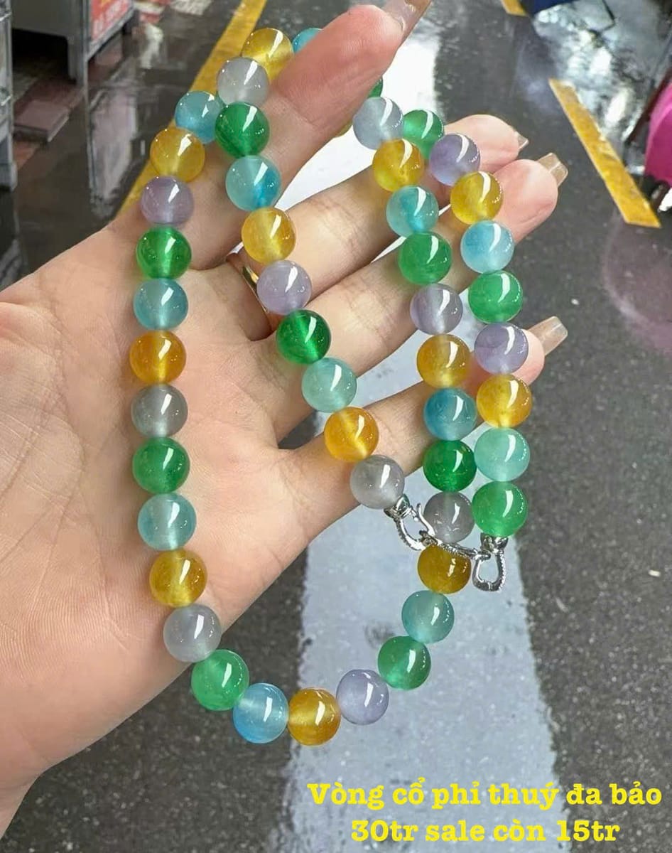 Chuỗi Vòng Cổ Phỉ Thúy Đa Bảo Phong Thủy Tự Nhiên - ảnh 1