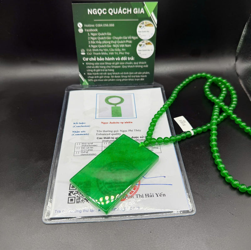 Mặt Vô Sự Bài Ngọc Phỉ Thúy Kèm Chuỗi Hạt