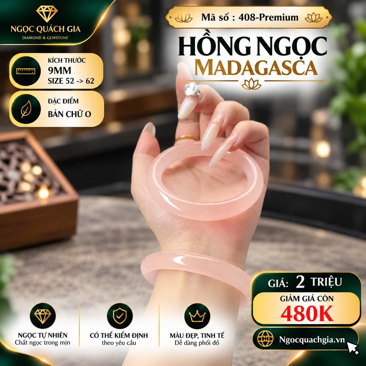 Vòng Hồng Ngọc Madagascar - Mã 408-Premium - ảnh 1