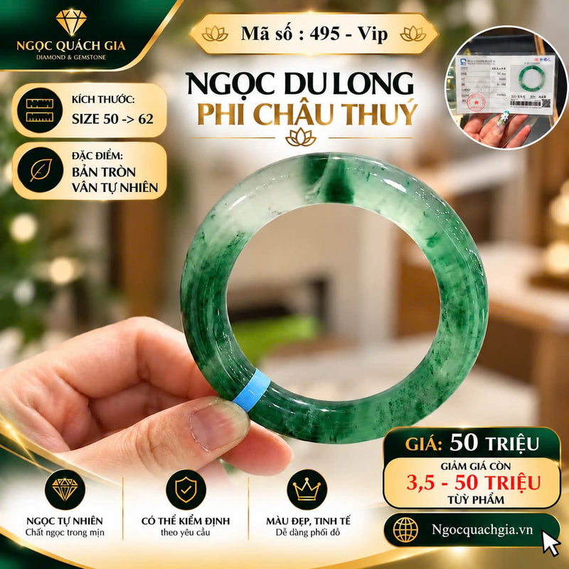 Vòng Ngọc Du Long Phỉ Châu Thuý - Mã 495-Vip