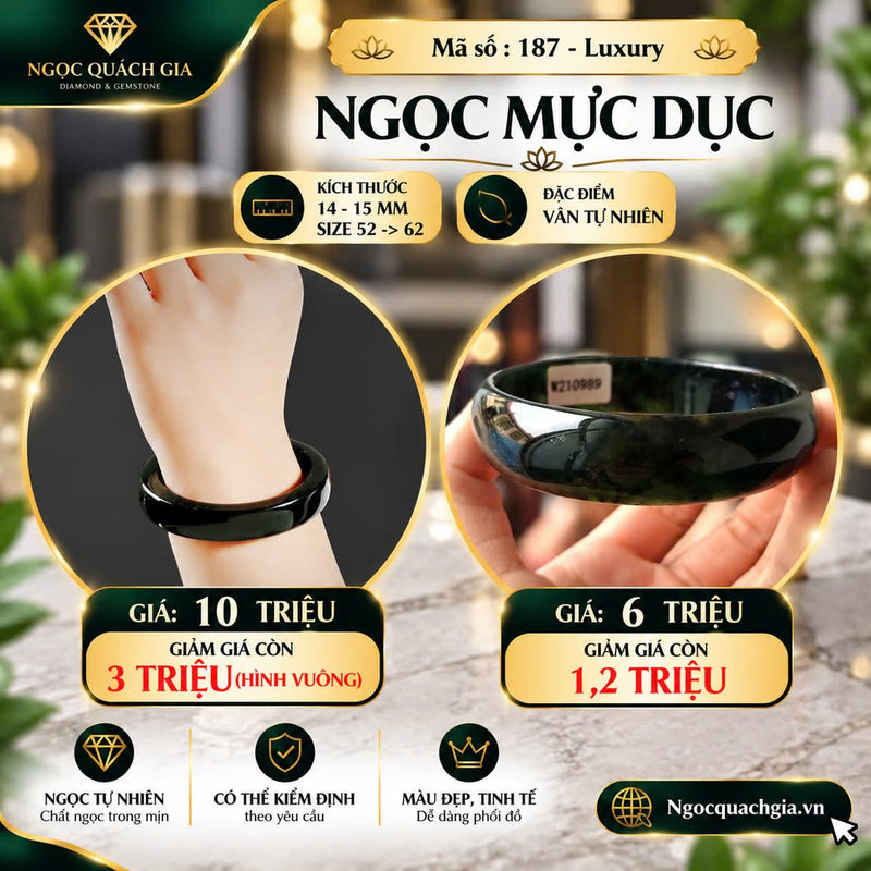 Vòng Ngọc Mực Dục - Mã 187-Luxury