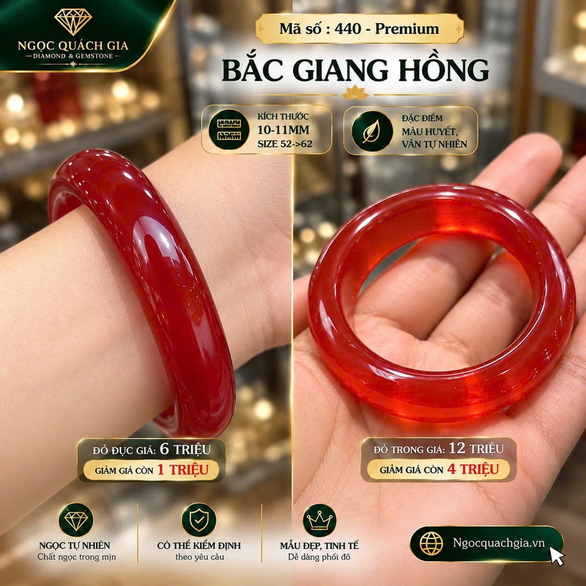 Vòng Tay Bắc Giang Hồng Premium - ảnh 1