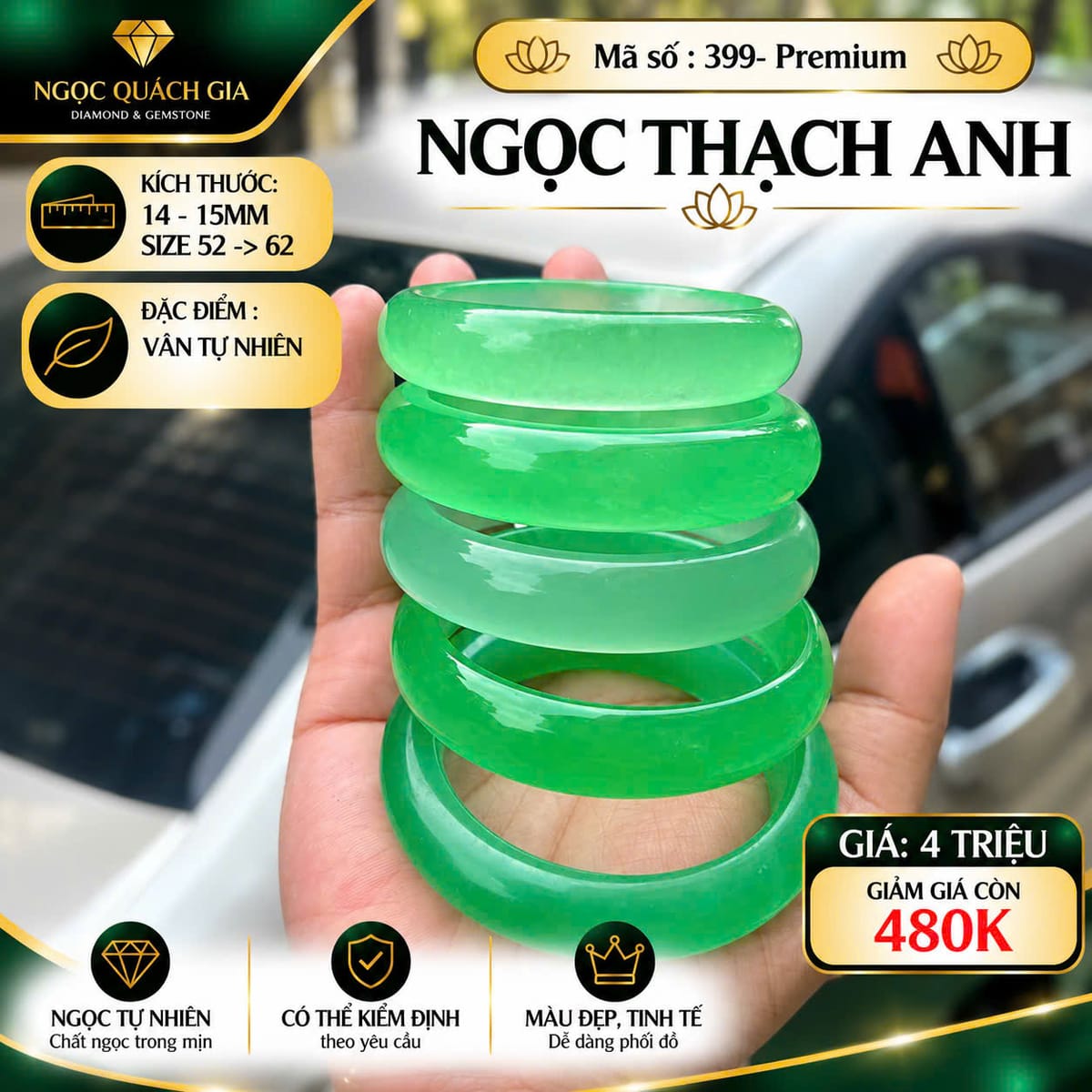 Vòng Tay Ngọc Thạch Anh Xanh - ảnh 1