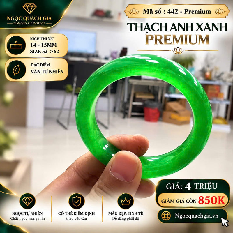 Vòng Tay Thạch Anh Xanh Premium (Mã 442)