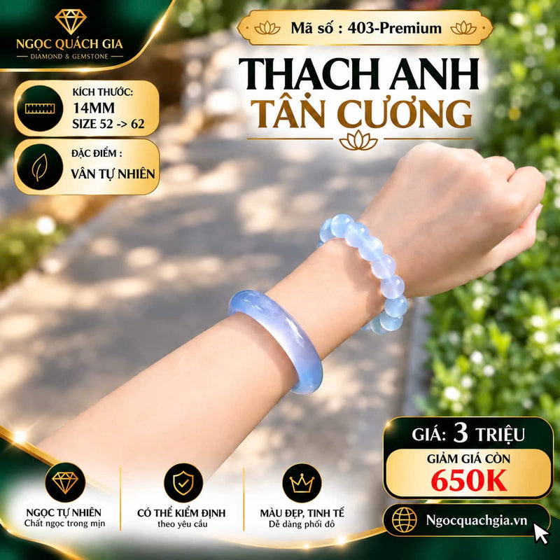 Vòng Thạch Anh Tân Cương - Mã 403-Premium