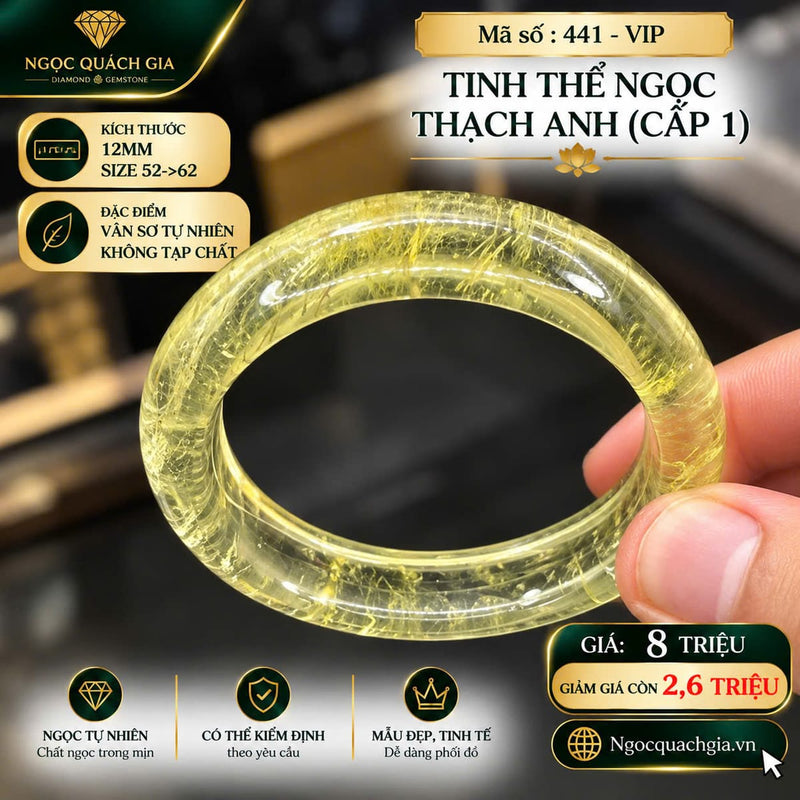 Vòng Tinh Thể Ngọc Thạch Anh Cấp 1 (Mã 441 - VIP)